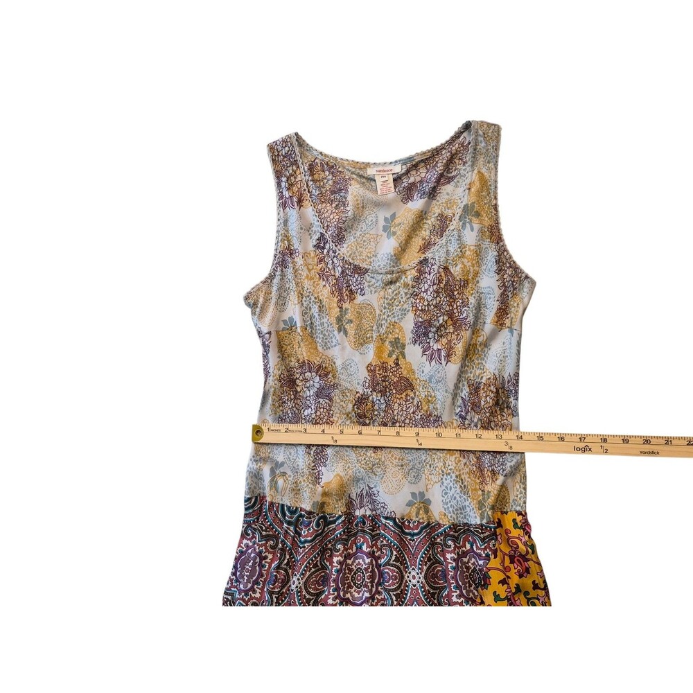 Sundance Untamed Spirit M 100% Silk Maxi Dress Tiered Patchwork Boho Luxury - Picture 6 of 9